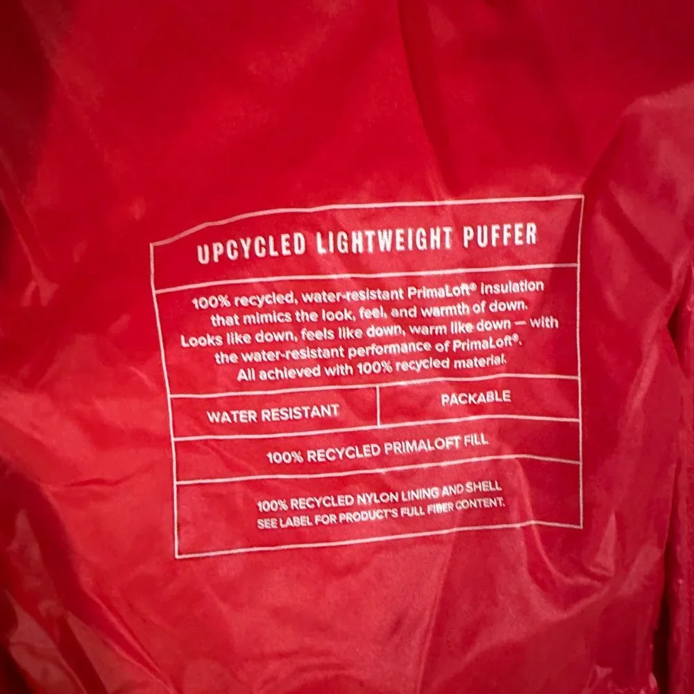 Gap Upcycled Red Puffer Coat - Picture 2 of 4